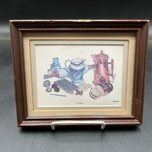 Don Ensor “Yule Log” Framed Vintage Kitchen Art Print small size